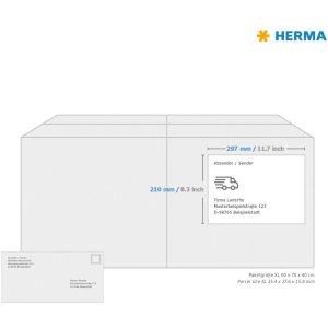 Etiquetas HERMA A4 rojo 210x297 mm papel mate 20 unidades