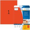 Etiquetas HERMA A4 rojo 210x297 mm papel mate 20 unidades