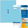 etiquetas herma a4 azul 210x297 mm papel mate 20 piezas