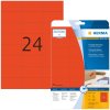 Etiquetas HERMA A4 rojo 70x37 mm papel mate 480 unidades