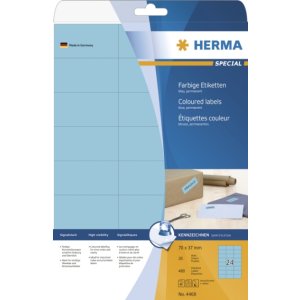 Etiquetas HERMA A4 azul 70x37 mm papel mate 480 unidades