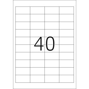 Etiquetas Premium A4, papel blanco 48,5x25,4 mm mate 1000 unid.