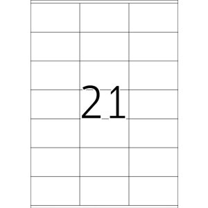 Etiquetas Premium A4, papel blanco 70x42 mm mate 525 unid.