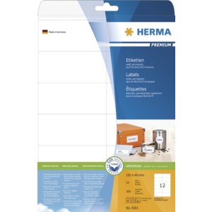 Etiquetas Premium a4, papel blanco 105x48 mm mate 300 uds.