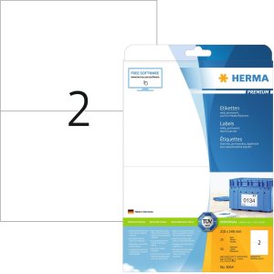 Etiquetas Premium a4, papel blanco 210x148 mm mate 50 uds.