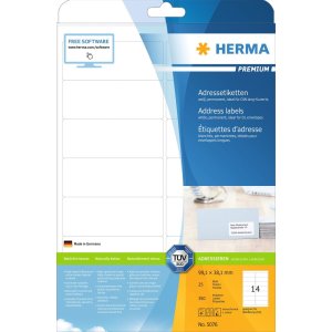 Etiquetas para direcciones Premium A4, papel blanco...