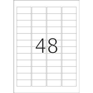 Etiquetas A4 plata 45,7x21,2 mm folio brillo 1200 unid.