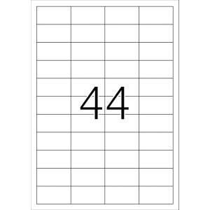 Etiquetas A4 transparentes 48,3x25,4 mm lámina mate 1100 unid.