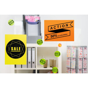 Etiquetas A4 amarillo neón 210x297 mm papel mate 20 unid.