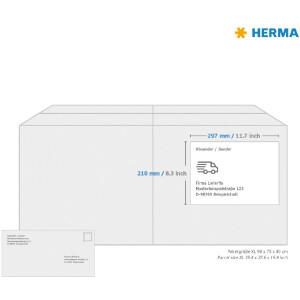 Etiquetas A4 amarillo neón 210x297 mm papel mate 20 unid.
