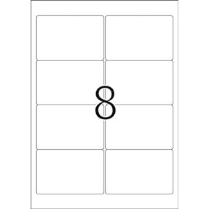 Etiquetas A4 blanco 96x63,5 mm papel brillo 200 unid.