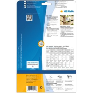 Etiquetas A4 blanco 210x297 mm papel adhesivo extremadamente fuerte mate 25 unid.