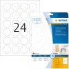Etiquetas de cierre transparentes ø 40 mm redondas lámina adhesiva extremadamente resistente mate 600 uds.