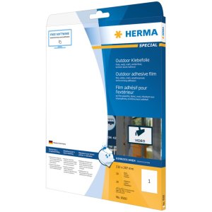 Etiquetas A4 Lámina adhesiva exterior blanca 210x297 mm Lámina mate 10 unid.