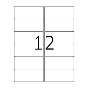 Etiquetas A4 Lámina adhesiva exterior blanca 99,1x42,3 mm Lámina mate 120 unid.