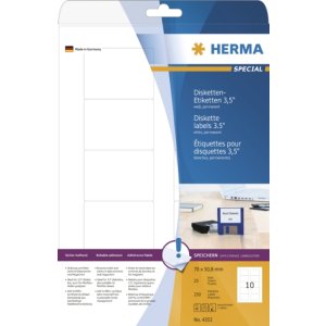 Etiquetas disquete blanco 70x50,8 mm papel mate 250 unid.