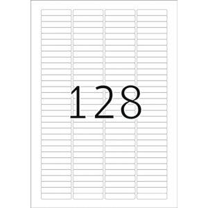 Etiquetas portaobjetos A4 blanco 43,2x8,5 mm papel mate...