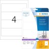 Etiquetas para carpetas A4 blancas 192x61 mm papel opaco mate 100 unid.