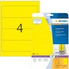 Etiquetas para carpetas A4 amarillas 192x61 mm papel opaco mate 80 unid.
