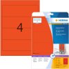 Etiquetas para carpetas A4 rojo 192x61 mm papel opaco mate 80 unid.