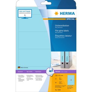 Etiquetas para carpetas A4 azul 192x61 mm papel opaco...