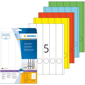 Etiquetas para carpetas A4 verde 38x297 mm papel mate opaco 100 unid.