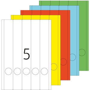 Etiquetas para carpetas A4 verde 38x297 mm papel mate opaco 100 unid.