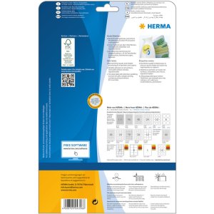 Etiquetas A4 blancas 63,5x42,3 mm ovaladas Movibles-papel removible mate 450 unid.