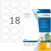 Etiquetas A4 blancas 63,5x42,3 mm ovaladas Movibles-papel removible mate 450 unid.