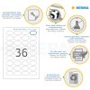 etiquetas herma a4 blancas 40,6x25,4 mm ovaladas Papel movible-desmontable mate 900 uds.