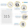Etiquetas A4 blancas Ø 10 mm redondas Movibles-papel removible mate 7875 unid.