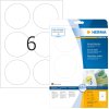 Etiquetas A4 blancas Ø 85 mm redondas Movibles-papel removible mate 150 unid.
