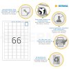 Etiquetas A4 blanco 25,4x25,4 mm cuadrado Papel movible-desmontable mate 1650 unid.