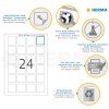 Etiquetas A4 blancas cuadradas 40x40 mm Papel movible-desmontable mate 600 unid.