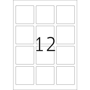 Etiquetas A4 blanco 60x60 mm cuadrado Papel...
