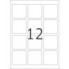 Etiquetas A4 blanco 60x60 mm cuadrado Papel movible-desmontable mate 300 unid.