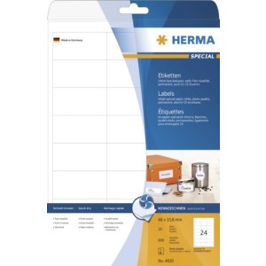 Etiquetas inkjet A4 blanco 66x33,8 mm papel mate 600 unid.