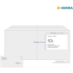 Etiquetas inkjet HERMA A4 blanco 210x297 mm papel mate 25 unid.