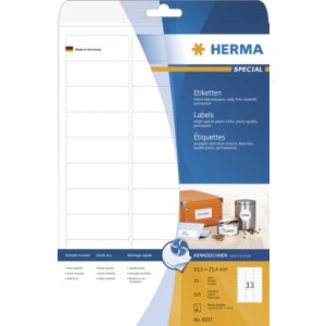 Etiquetas inkjet A4 blanco 63,5x25,4 mm papel mate 825 unid.