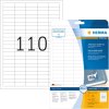 Etiquetas A4 blanco 38,1x12,7 mm Papel movible-desmontable mate 2750 unid.