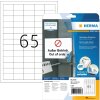 Etiquetas A4 blanco 38,1x21,2 mm Papel movible-desmontable mate 1625 unid.