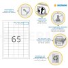 Etiquetas A4 blanco 38,1x21,2 mm Papel movible-desmontable mate 1625 unid.