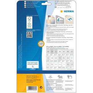 Etiquetas A4 blanco 96x42,3 mm Papel movible-desmontable...