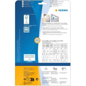 Etiquetas A4 blanco 105x42,3 mm Papel movible-desmontable...