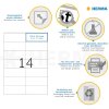 Etiquetas A4 blanco 105x42,3 mm Papel movible-desmontable mate 350 unid.