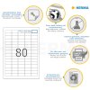 Etiquetas A4 blanco 35,6x16,9 mm Papel movible-desmontable mate 2000 unid.