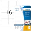 Etiquetas A4 blanco 88,9x33,8 mm Papel movible-desmontable mate 400 unid.