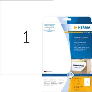 Etiquetas A4 blanco 210x297 mm Papel movible-desmontable...