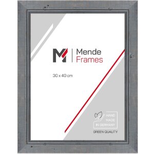 Marco de madera H660 gris 24x30 cm cristal de museo