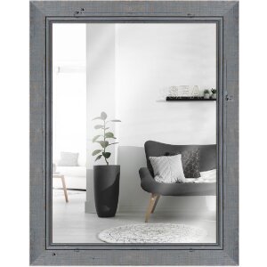Marco de madera H660 gris 21x30 cm espejo cristal